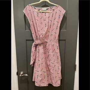 Maeve 12 bathing beauty red stripe dress cap sleeves faux wrap front adorable